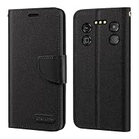 Custodia Flip in Tessuto Oxford e Pelle PU Compatibile con AGM M6, Cover Protettiva con Chiusura Magnetica e Tasche per Carte (Blu