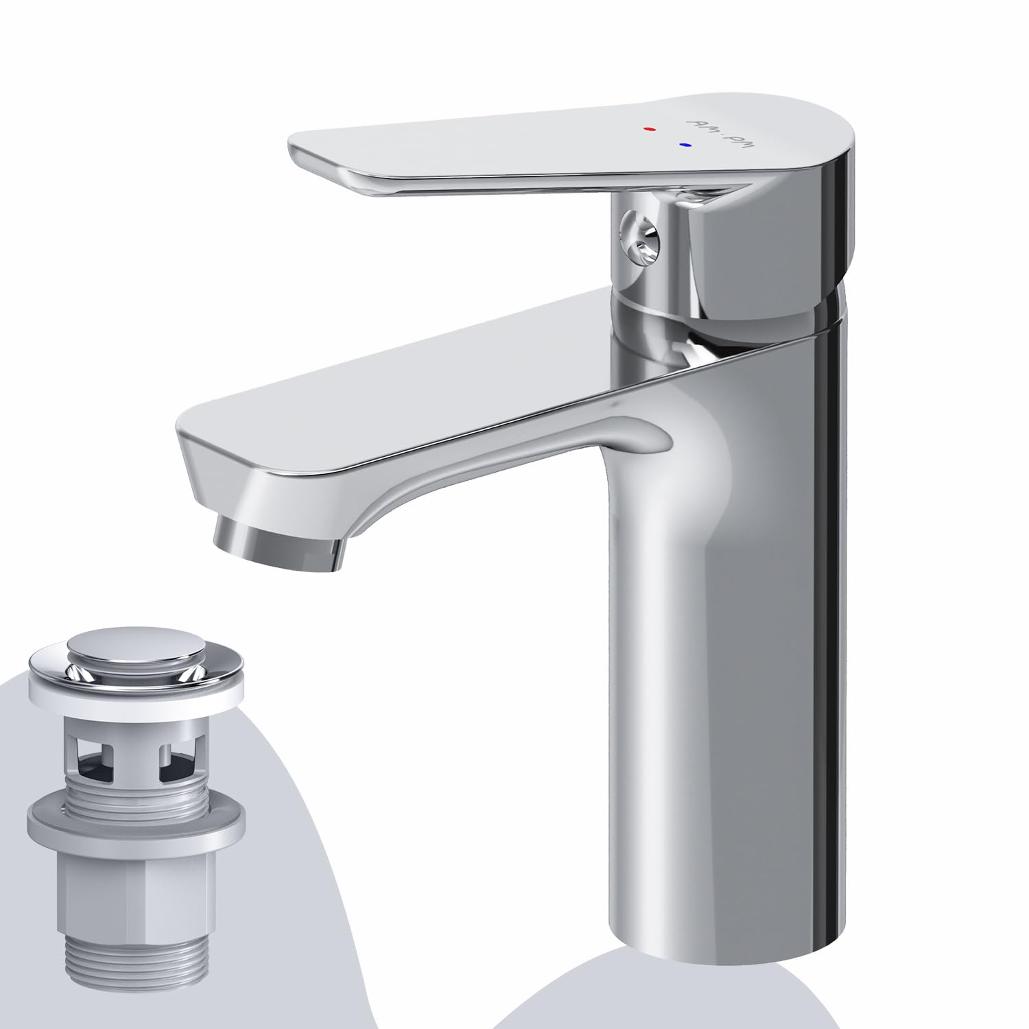 AM.PM Hit FTA82200 Single Lever Basin Faucet, Scratch-Resistant Faucet, Sink Faucet, Easy to Install, Easy to Clean
