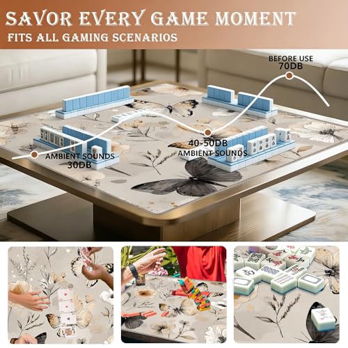 Tapete para Mahjong Boho Flor Mariposa 33x33 pulgadas miniatura 4