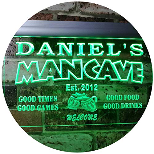 X0012-Tm-G Man Cave Bar Custom Personalized Your Name Established Date Led Neon Sign Green 16X12 Inches #TOP1