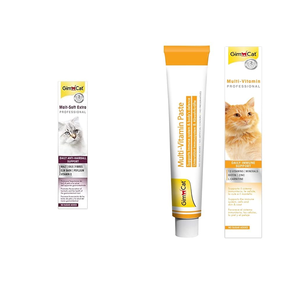 GimCat Malt Soft Extra Vitamin Kombinasyonu, Her Yaştan Kediler için, 100 G & Kediler İçin Multi-Vitamin, 100 g, 12 Temel Vitamin
