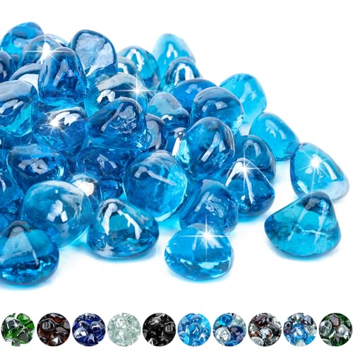 Mr. Fireglass 10 Pounds Blended Fire Glass Diamonds for...