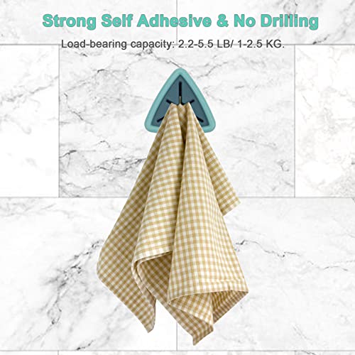 Pletpet 4Pcs Towel Hook Holder Grabber, Drill Free Self Adhesive Push Hooks Firmly, Colorful Dish Towel Holders For Kitchen Bathroom Towel Organization #TOP2
