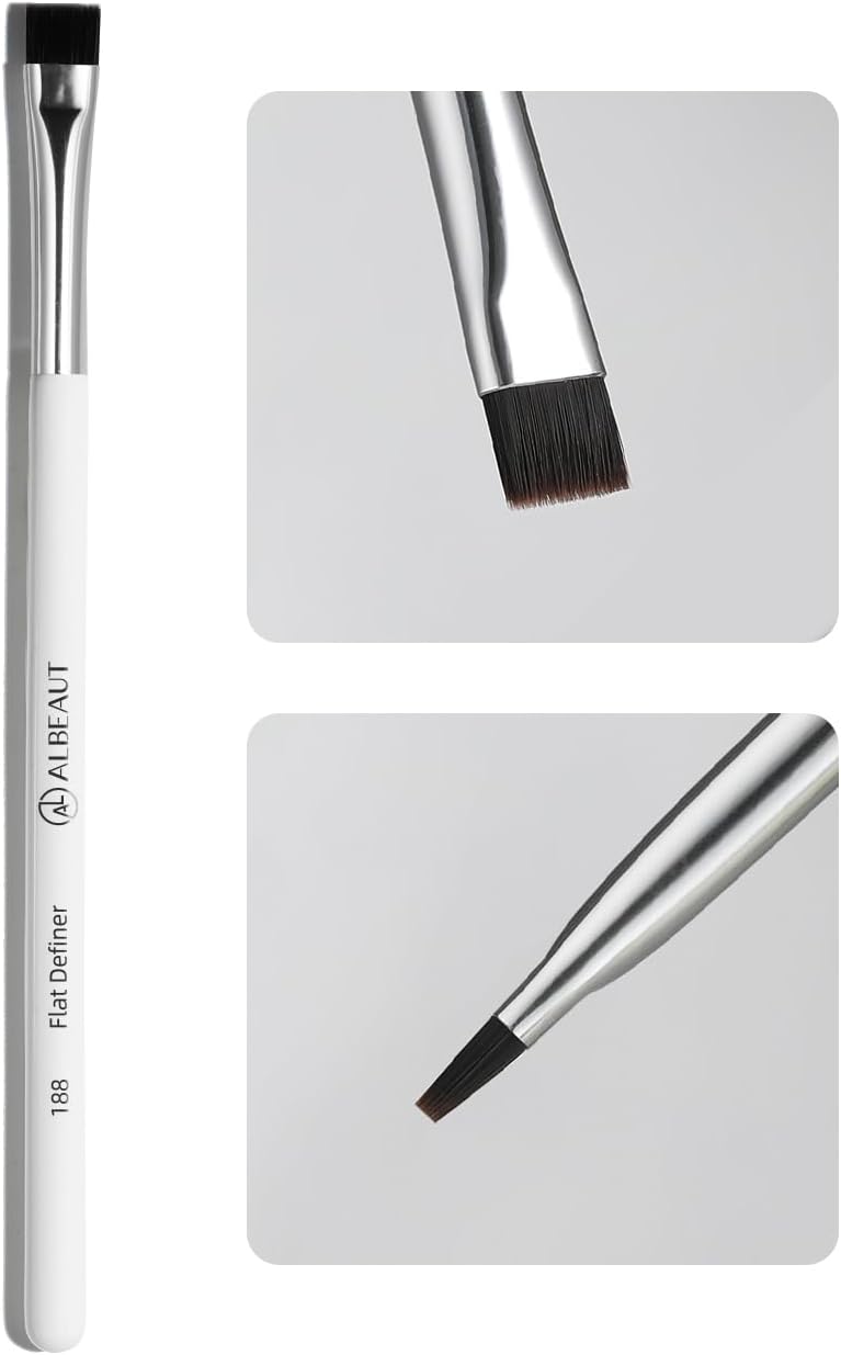 Flat Eyebrow Concealer Brush, Eyeliner Definer Makeup Brush Winged Liner for gel powder products (188 flat definer)