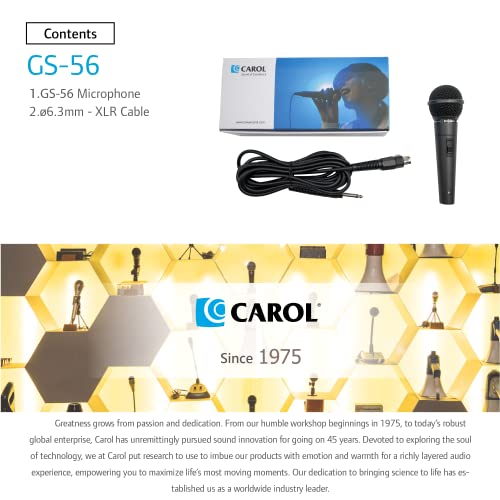 Carol Dynamic Microphone Gs-56 Unidirectional Vocal For Presentation & Home Studio,With Cardioid, Shock Absorber Effect, Reduce Vibration Noise And Extremely Wide Sound Range #TOP7