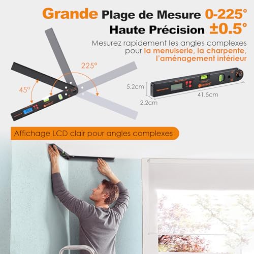 Rapporteur d’angle numérique 400mm Neoteck avec niveau à bulle - 4