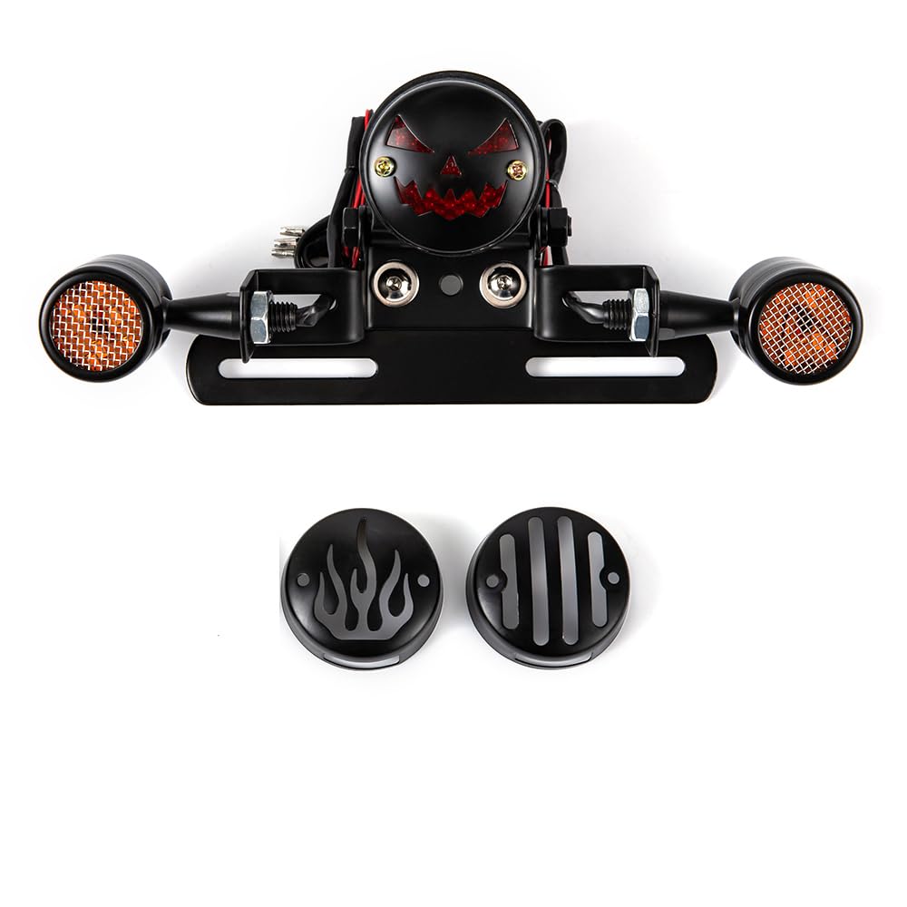 Universal Motorrad Rücklicht Kennzeichenhalter-Blinker-Set E11 für Cafe Racer Bobber Chopper