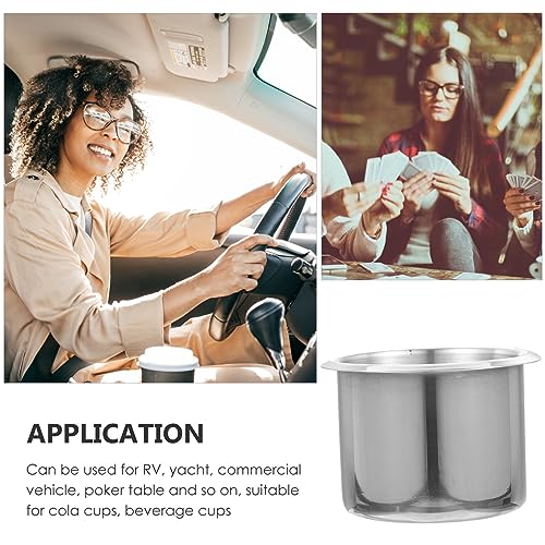 Portavasos empotrado de acero inoxidable para carro y RV miniatura 6
