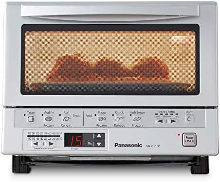 Panasonic Toaster Oven FlashXpress with Double Infrared Heating and Removable 9-Inch Inner Baking Tray, 1300W, 12 x 13 x 10.25, Silver