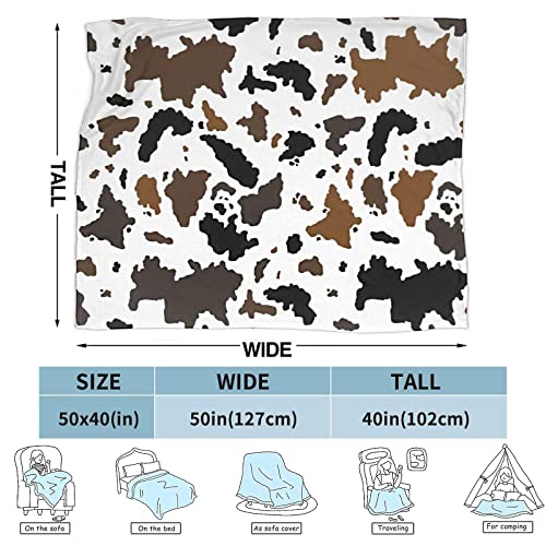 Artfuy Cow Print Blanket Microfiber Fleece Throw Blanket Lightweight Soft Cozy Sherpa Plush Bed Blankets For Bed Chair Sofa Couch Bedroom 40"X50" #TOP2