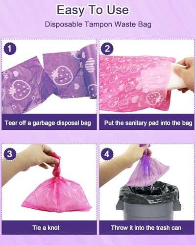 Image of 150 Pcs Sanitary Napkin Disposal Bags, ArtCute Mini Disposable Sanitary Bag Personal Care Tampons Disposal Trash Bag for Sanitary Women Privacy Handling Disposable Diaper Bags