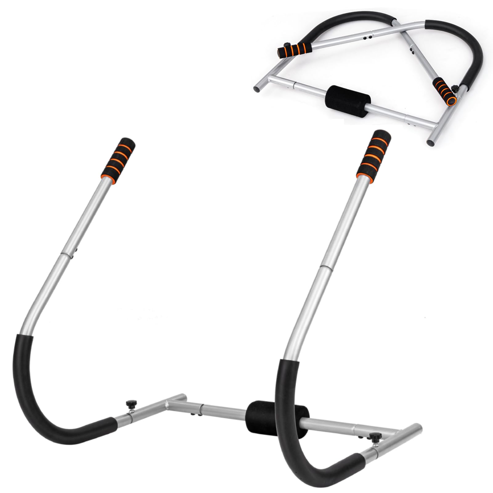 SPOTRAVELFoldable Abdominal Trainer, Portable Ab Exercise Equipment with Padded Headrest and Foam Handles, Fitness Crunch and Sit Up Training Assistant for Home Gym Office