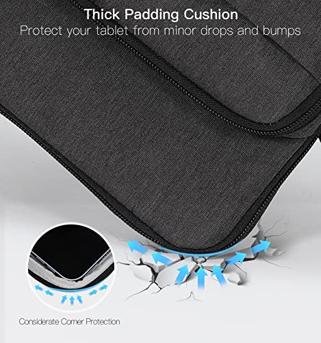 Dadanism 9-11" Tableta Bolsa de Hombro con Manejar para iPad (A16) 11", iPad Air/Pro 11", i-Pad 10.ª Gen/Air 5/4 10,9", i-Pad 9/8/7.ª Gen 10,2", Galaxy Tab A9+ 11", Tab M11/Idea Tab 11", Negro Gris - imagen 6