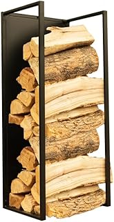 Heavy Duty Wall Mounted Firewood Rack for Indoor & Outdoor - Indoor Wall...