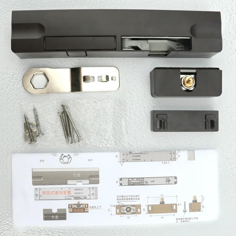 Sportello di arresto automatico della porta a induzione, attrezzatura chiusura, buffer hardware supporto silenzioso(Black Right Side Open)