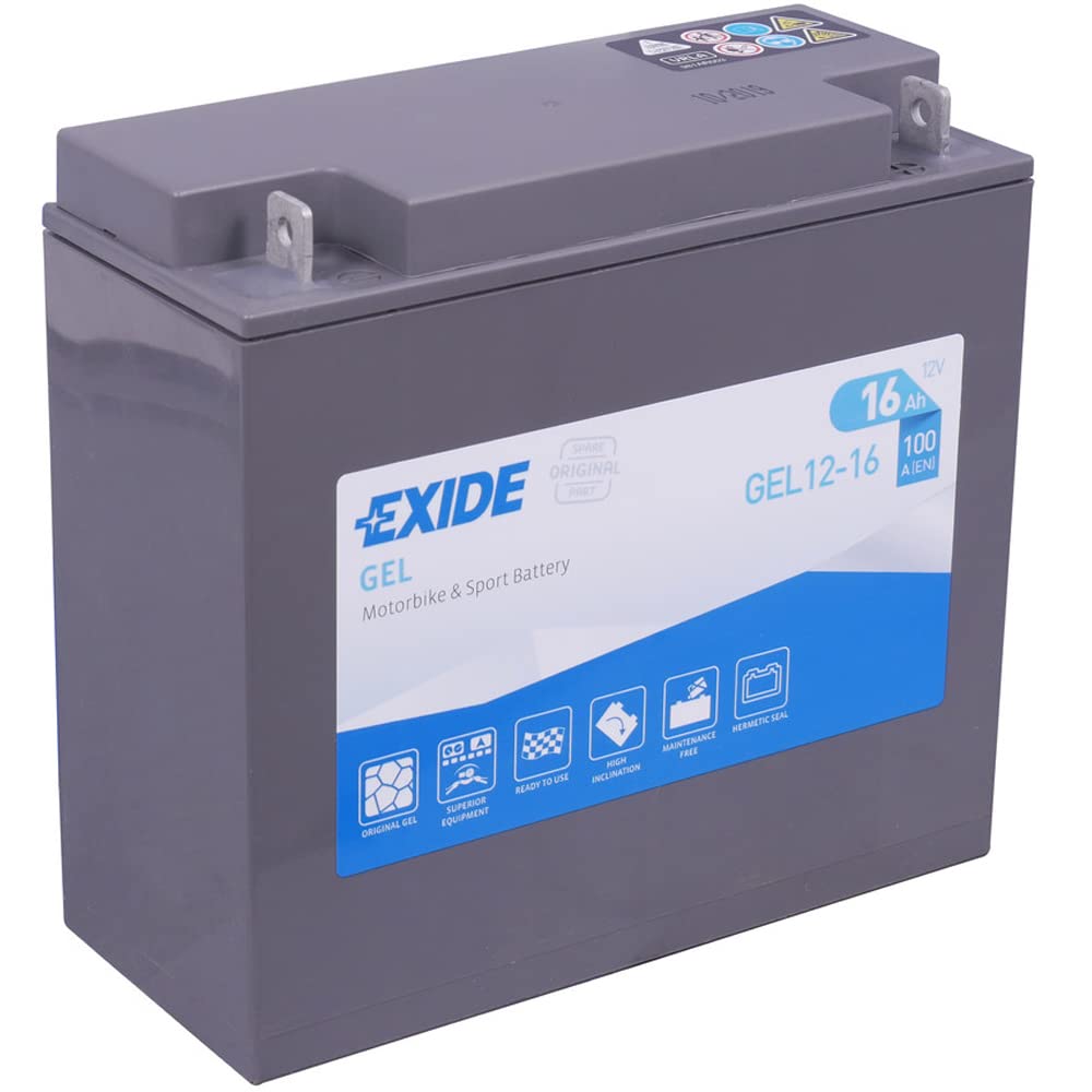 Batería Exide GEL12-16 Moto 12V Agm Ready. 12V - 12Ah/100A (EN) (180x75x165mm)