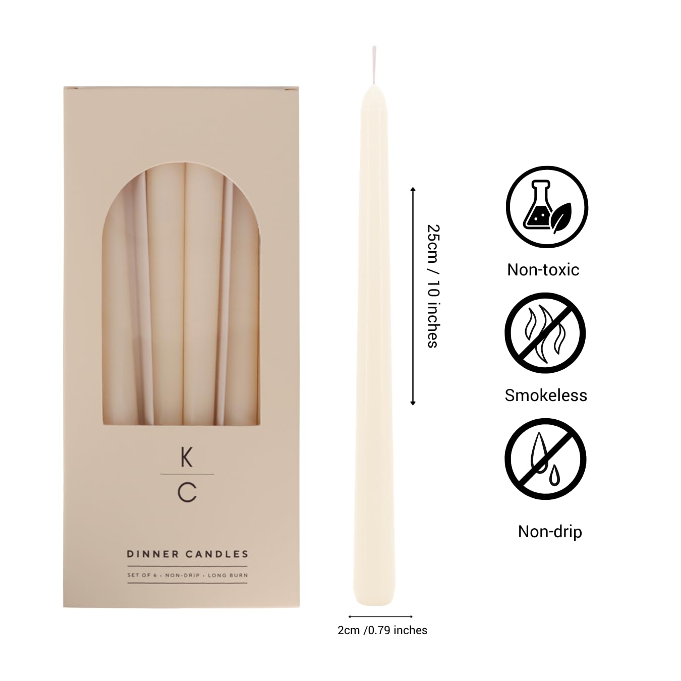 Candele affusolate – Miscela di soia e paraffina, candele da cena con lunga durata di 7 ore di combustione per case eleganti, candela in colori curati, regalo ideale per ospiti, spose ed organizzatori