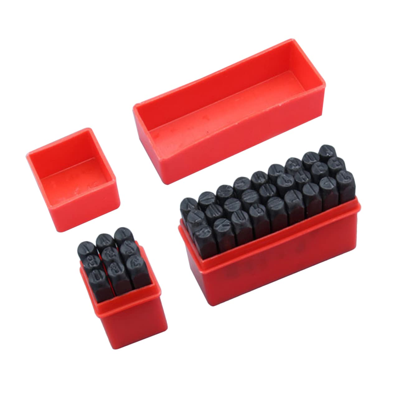 SHINEOFI Set Punzoni Alfanumerici in Acciaio al Carbonio 36 Pezzi 6 Mm