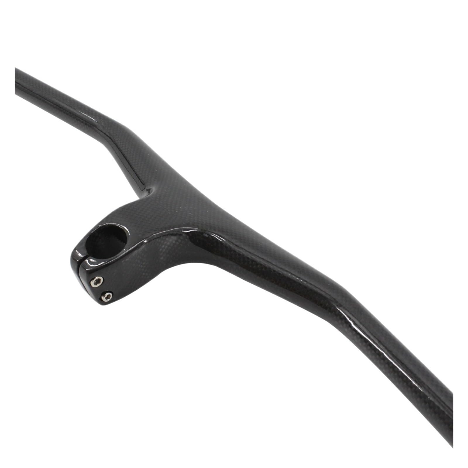 Generico Manubrio e Attacco Manubrio integrati Interamente in Fibra di Carbonio 3K, MTB Lucido Opaco con Angolo -17°
