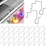 MJZ 50 Pcs Gutter Clips Hooks for Christmas Lights, Stainless Steel Gutter Guard Christmas Light Clips, Anti-Fall Gutter Hangers for Hanging Outdoor Halloween Christmas Holiday Lights Decoration
