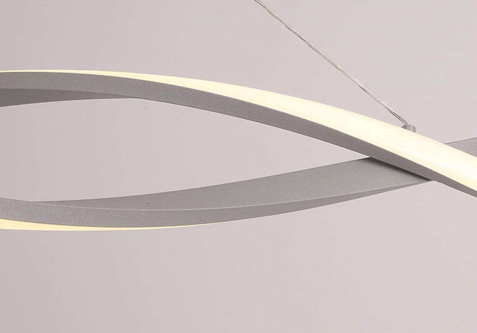 Lampada a Sospensione lineare Regolabile a LED con Design a Onda, Stile Nordico, Moderno lampadario a Spirale per Isola Cucina, Tavolo da Pranzo, Soggiorno, Nero + Luce Calda, 100 cm