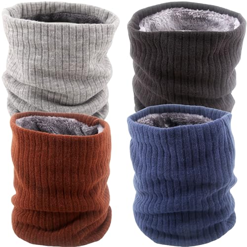 4 Pack Winter Neck Gaiters Warm Neck Scarf Thick Windproof Neck Warmer for Men Women Outdoor Ski Winter Warmth