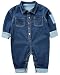 Toddler Baby Boys Girls Long Sleeve Denim Romper Jumpsuit Outfit Clothes,3-6 Months,Dark Blue