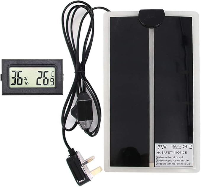 Skystuff Reptile Heat Mat and Digital Thermometer Hygrometer, 7W