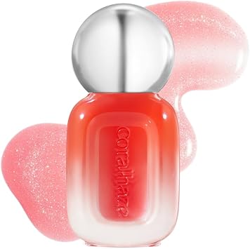 Fruity Chun Gloss #603 Grapefruit Shower Glitter Lip Plumper, Voluminous, Clear Lip, Moisturizing, Sparkling Tint, Non-Sticky, Glitter, Glass Light, Topcoat, Pearl Finish, Korean Makeup, Official
