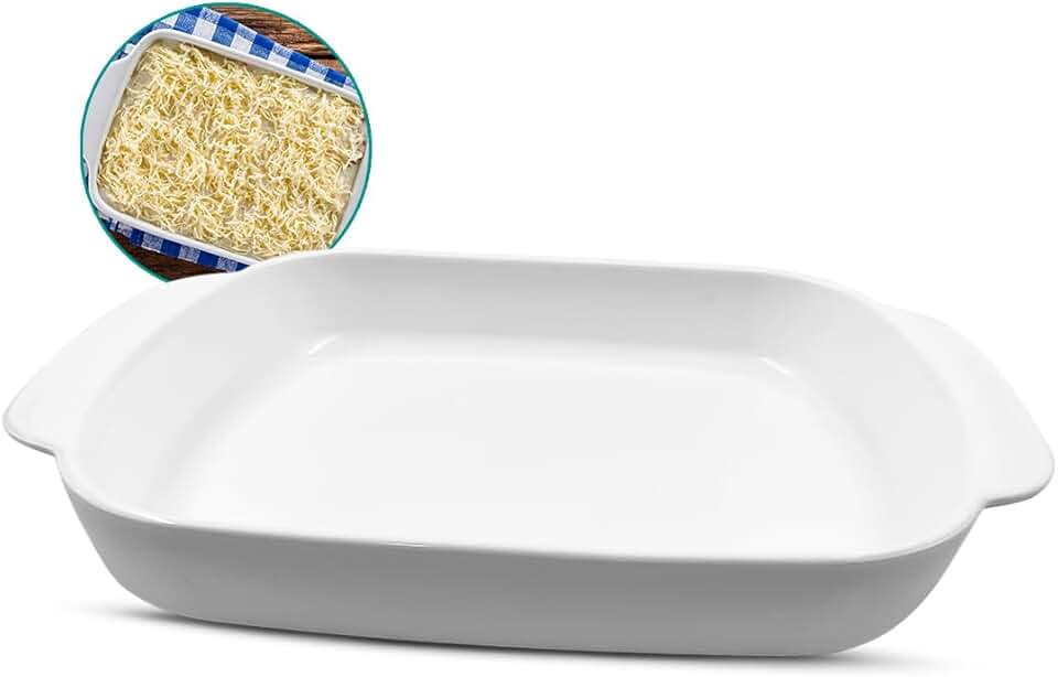 1 Travessa Retangular Refrat�ria 2000ml Porcelana Grande 30cm al�a forno freezer