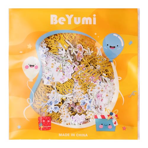 Image of BeYumi Spring Wildflower Table Confetti - 300Pcs Baby In Bloom Wildflower Baby Shower Confetti Decoration Watercolor Floral Themed Scatter Paper Decor for Bridal Wedding Girl Birthday Party Supplies