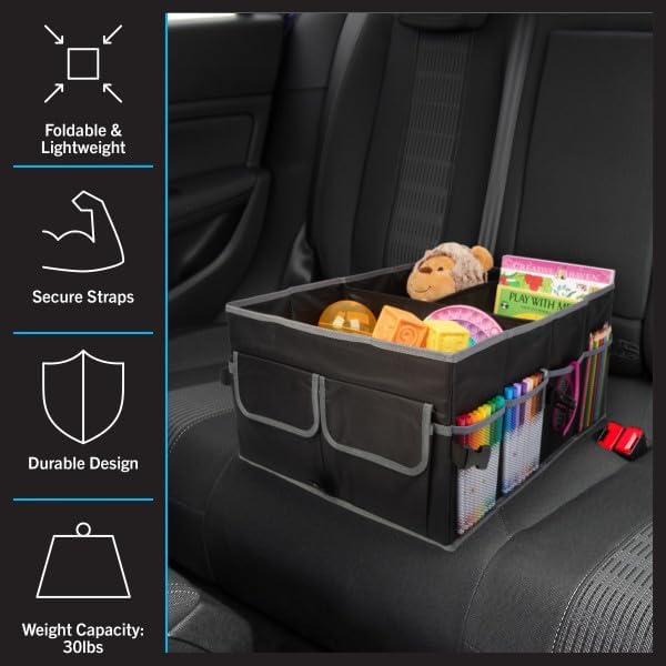 Miniatura 6 de Stalwart Organizador de coche  Caja de almacenamiento plegable para coche  Organizador de maletero para SUV, camión o sedán con forro inferior