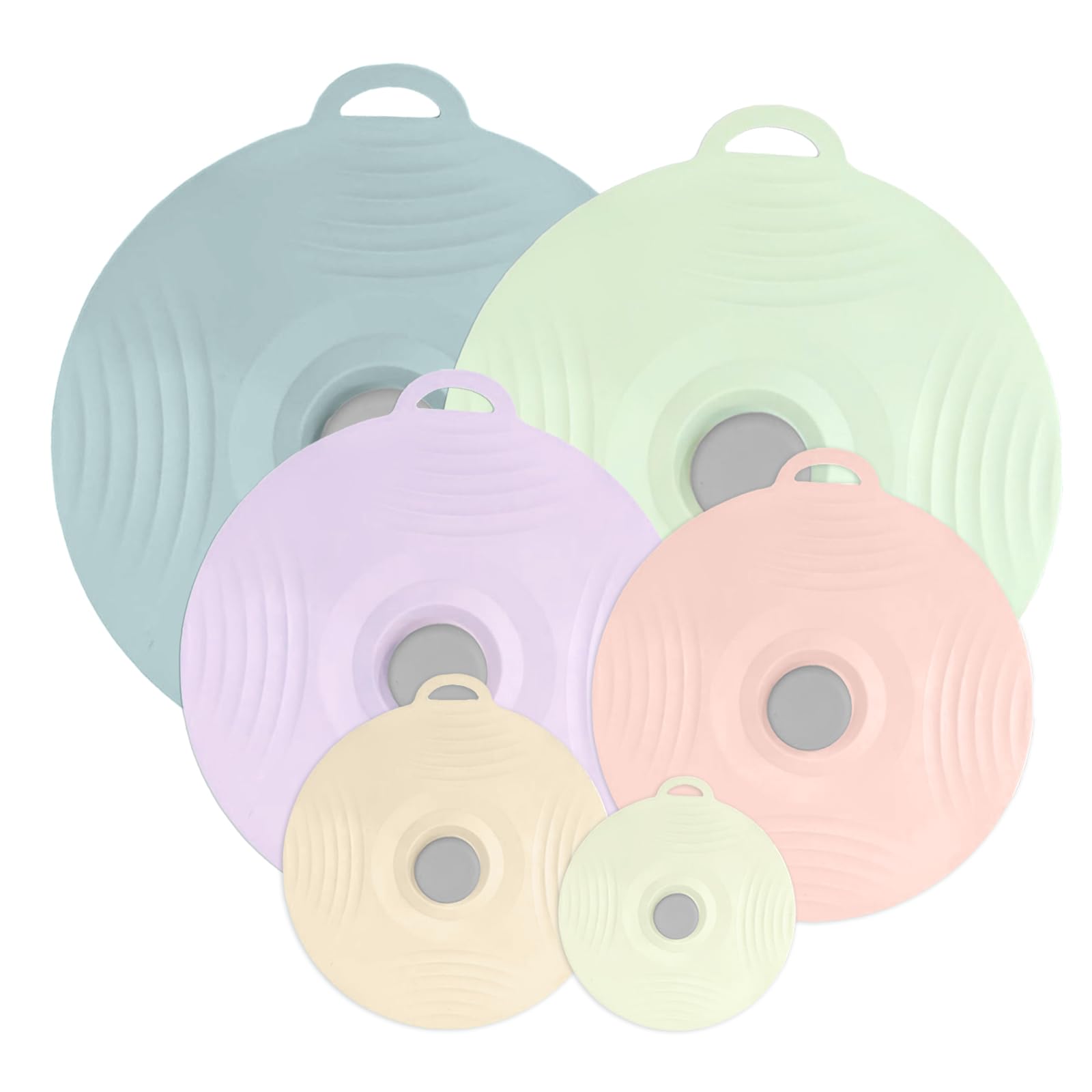 Lot De 6 Couvercles Silicone Alimentaire QUTHZZHY - 5 Tailles (10 à 30cm) - Réutilisables Et Hermétiques