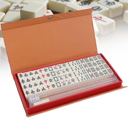 Mini Mahjong Set con estuche portátil y 2 dados