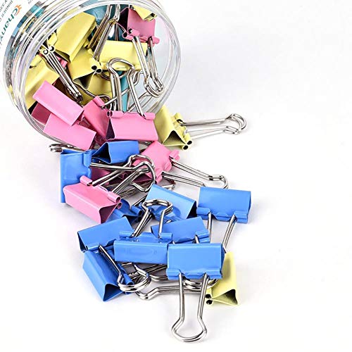 Medium Metal Paper Clips Clamp Multi Colored, 80 Pack Assorted Color Binder Clips Photo File Paper Document Clip Holder Organizer for Office Home