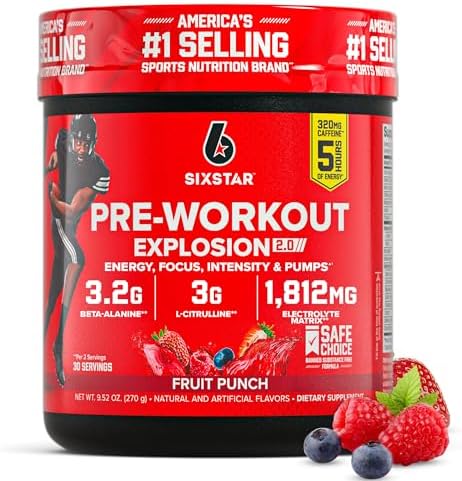 Six Star Pre-Workout Powder for Men & Women, Fruit Punch (30 Serv...
