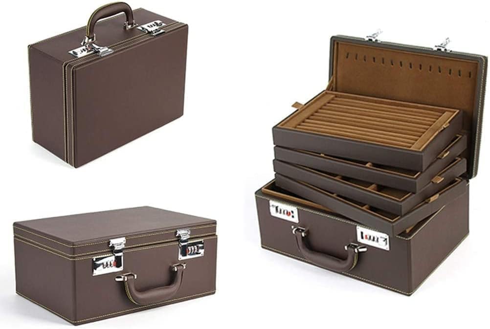 Multi-Functional Jewelry Organizer Case with Combination Lock – Portable, Space-Saving Ring & Accessory Storage Box for Travel, Home, and Gifts