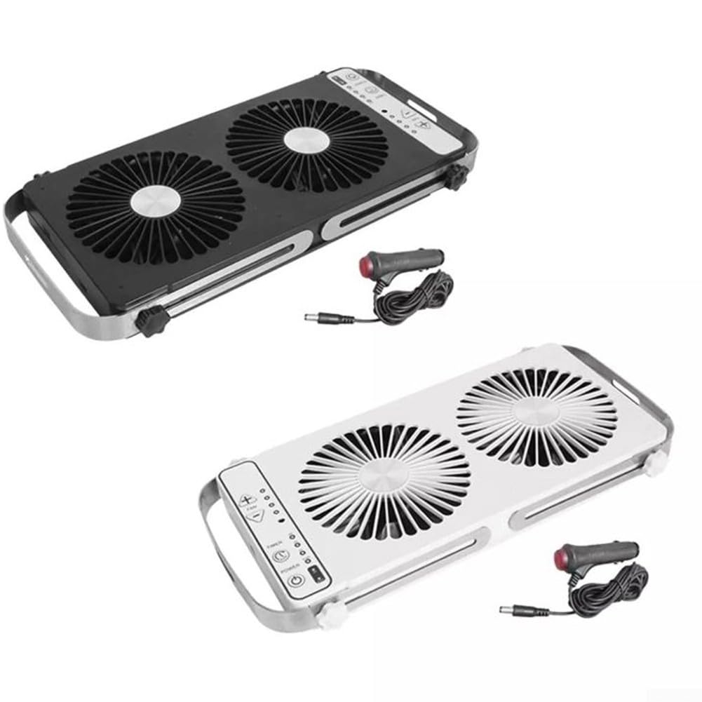 Ventola di ventilazione per lucernario a doppia fila per roulotte 12 V con 4 livelli regolabile pieghevole 37,5-58,9 cm cavo di ventilazione sistema di raffreddamento per camper autobus rimorchio