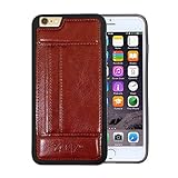 Zakix® Premium PU Leather iPhone 6s/6 Plus Wallet Case w/ 2 Credit Card Slots & Kickstand - PET Screen Protector Incl.