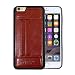 Zakix® Premium PU Leather iPhone 6s/6 Plus Wallet Case w/ 2 Credit Card Slots & Kickstand - PET Screen Protector Incl.