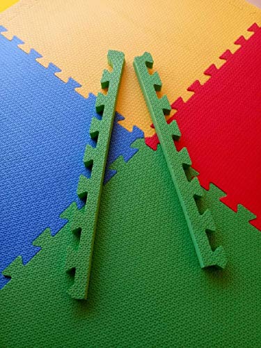 Kit 6 Tapetes Tatames Coloridos EVA 50 x 50 x 1cm com Borda