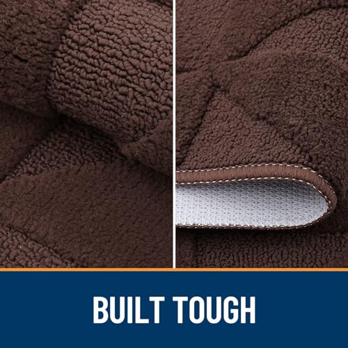 Image of OLANLY Door Mats Indoor, Non-Slip, Absorbent, Dirt Resist, Entrance Washable Mat, Low-Profile Inside Entry Doormat for Entryway (71x47 inches, Dark Brown)