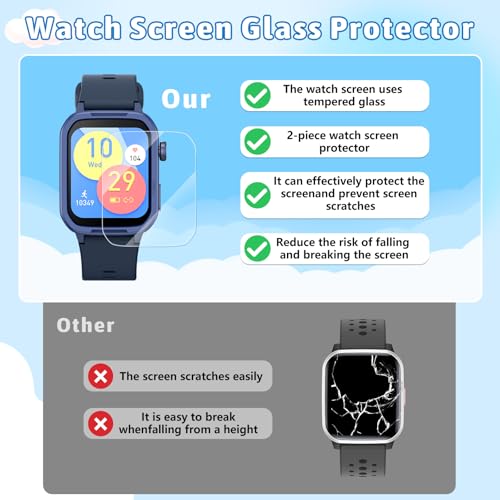 Kids Smart Watch for Boy Girl, Kids Watches with 19 Sport Modes, Heart Rate, Sleep Monitor, Pedometer, Alarm Clock, IP68 Waterproof Fitness Tracker, Gift for 6-16 Year Old Boys Girls Toys (Blue)3