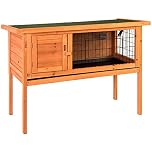 Pet Vida Wooden Pet Rabbit Hutch Single, Bunny Guinea Pig Cage Animal House Shelter