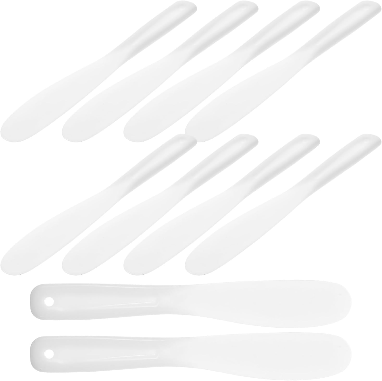 10Pcs Long Handle Makeup Spatulas Cosmetic Mixing Tools Face Mask Applicators for Foundation Cream Nail Polish DIY Skincare with Smooth Surface Easy to Clean