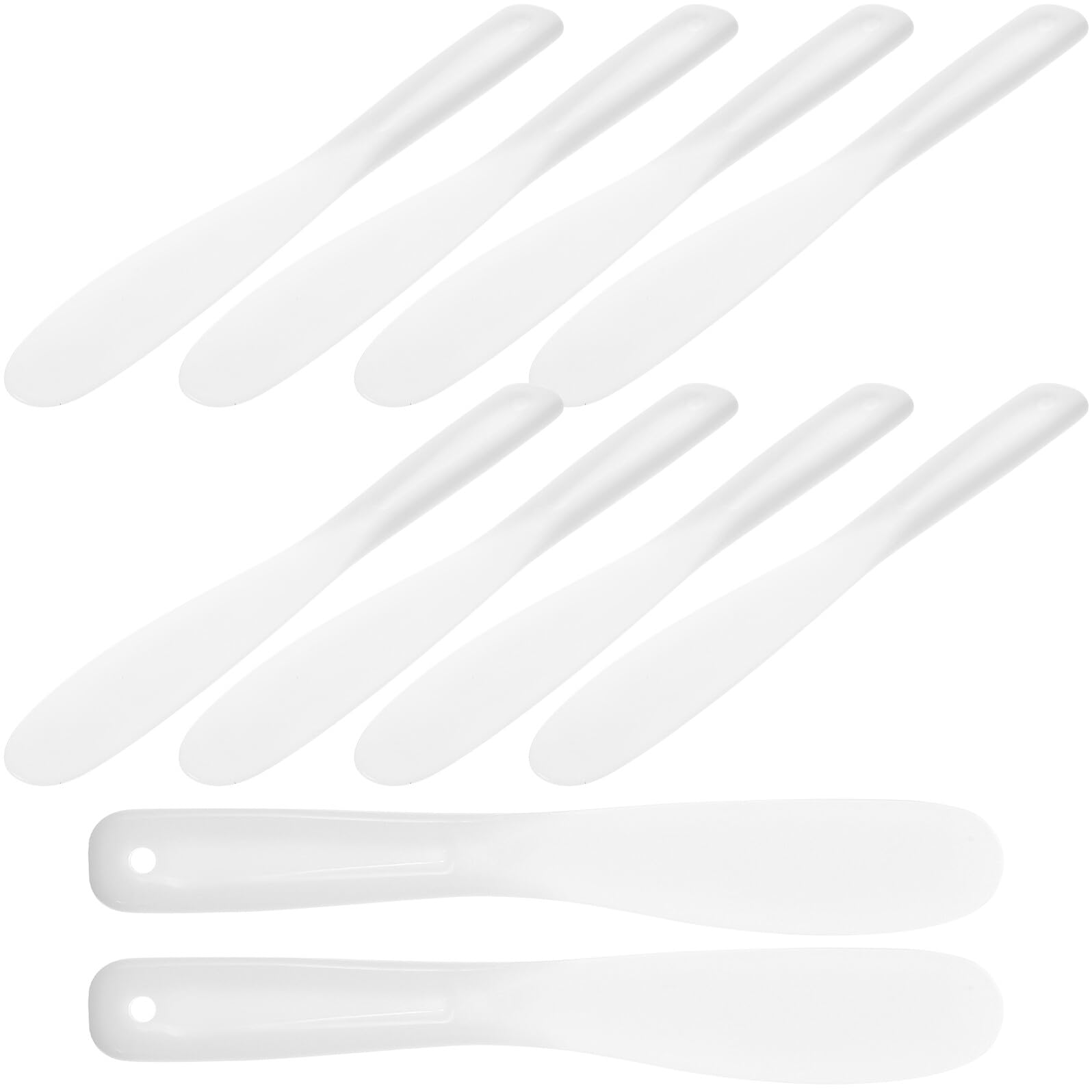 10Pcs Long Handle Makeup Spatulas Cosmetic Mixing Tools Face Mask Applicators for Foundation Cream Nail Polish DIY Skincare with Smooth Surface Easy to Clean