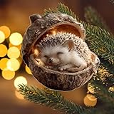 Ornements en forme de pomme de pin en forme d'animal de la forêt – Collection de créatures forestières confortables en acrylique 2D à suspendre pour sapin de Noël, amoureux des animaux, décoration de