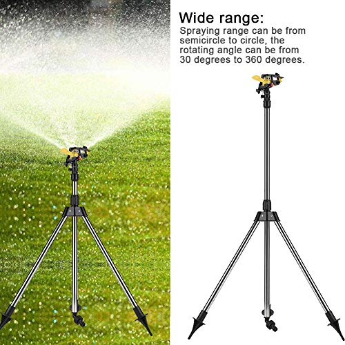 Stainless Steel Tripod Sprinkler Adjustable Plastic Lawn Sprinkler Water Irrigation Tool Sprinkler Auto System Irrigation for Yard Garden Flowers Plants Trees - Image 3