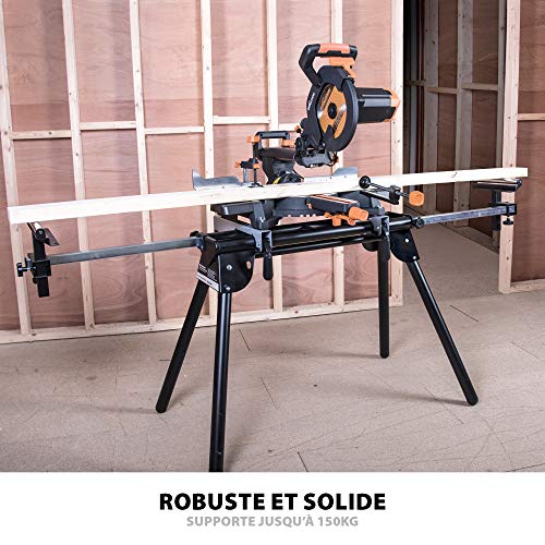 Piètement universel pour scie à onglet résistant aux charges lourdes