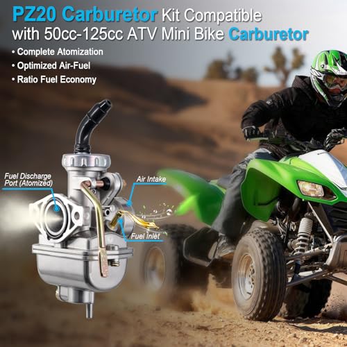 Image of PZ20 Carburetor for Kazuma Baja 50cc 70cc 90cc 110cc 125cc TaoTao Coolster 110B NST SunL Chinese Quad 4 Stroke ATV 4 Wheeler Go Kart Dirt Bike (Pack of 2)